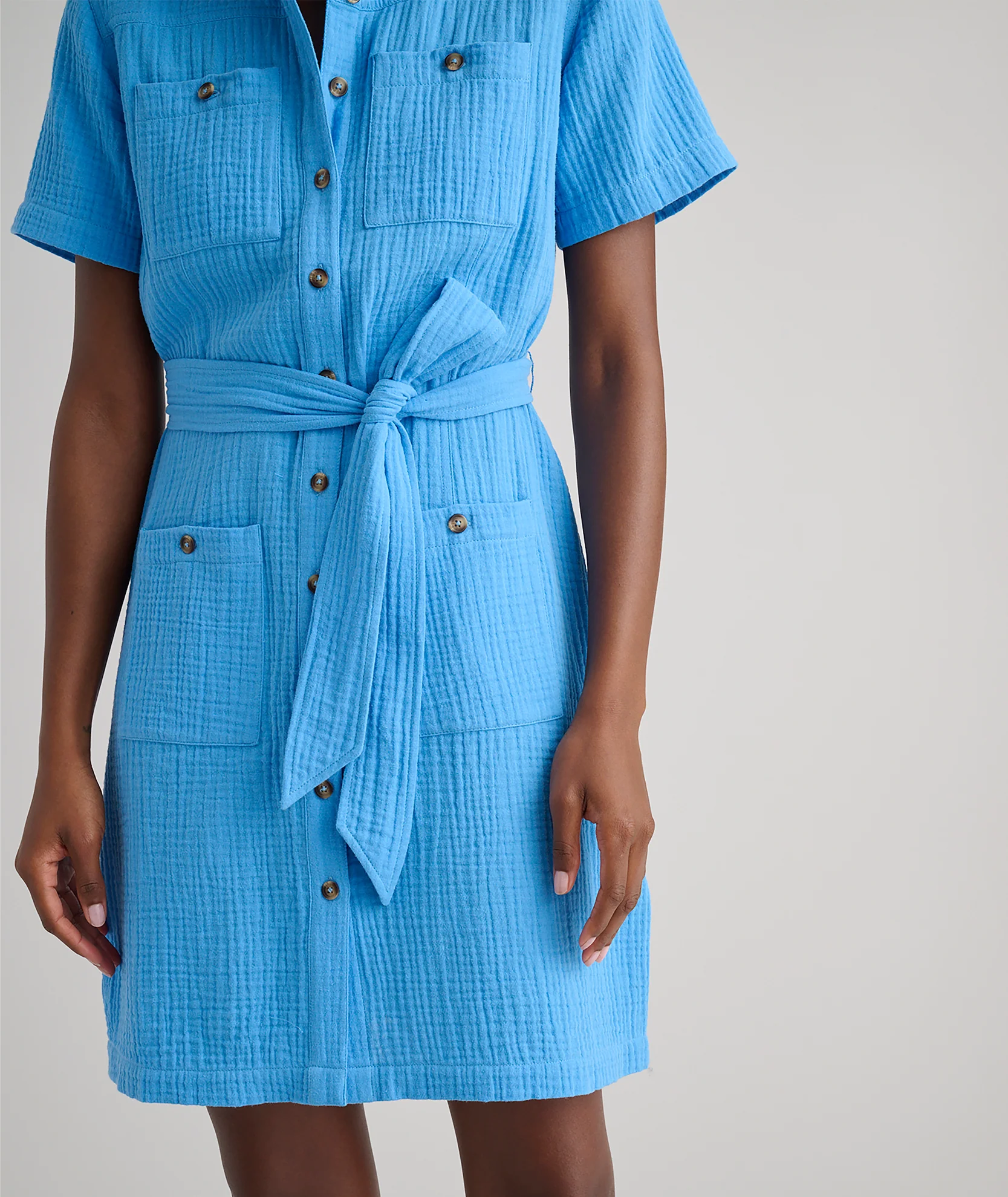 Cotton Gauze Short-Sleeve Avery Dress - Image 5