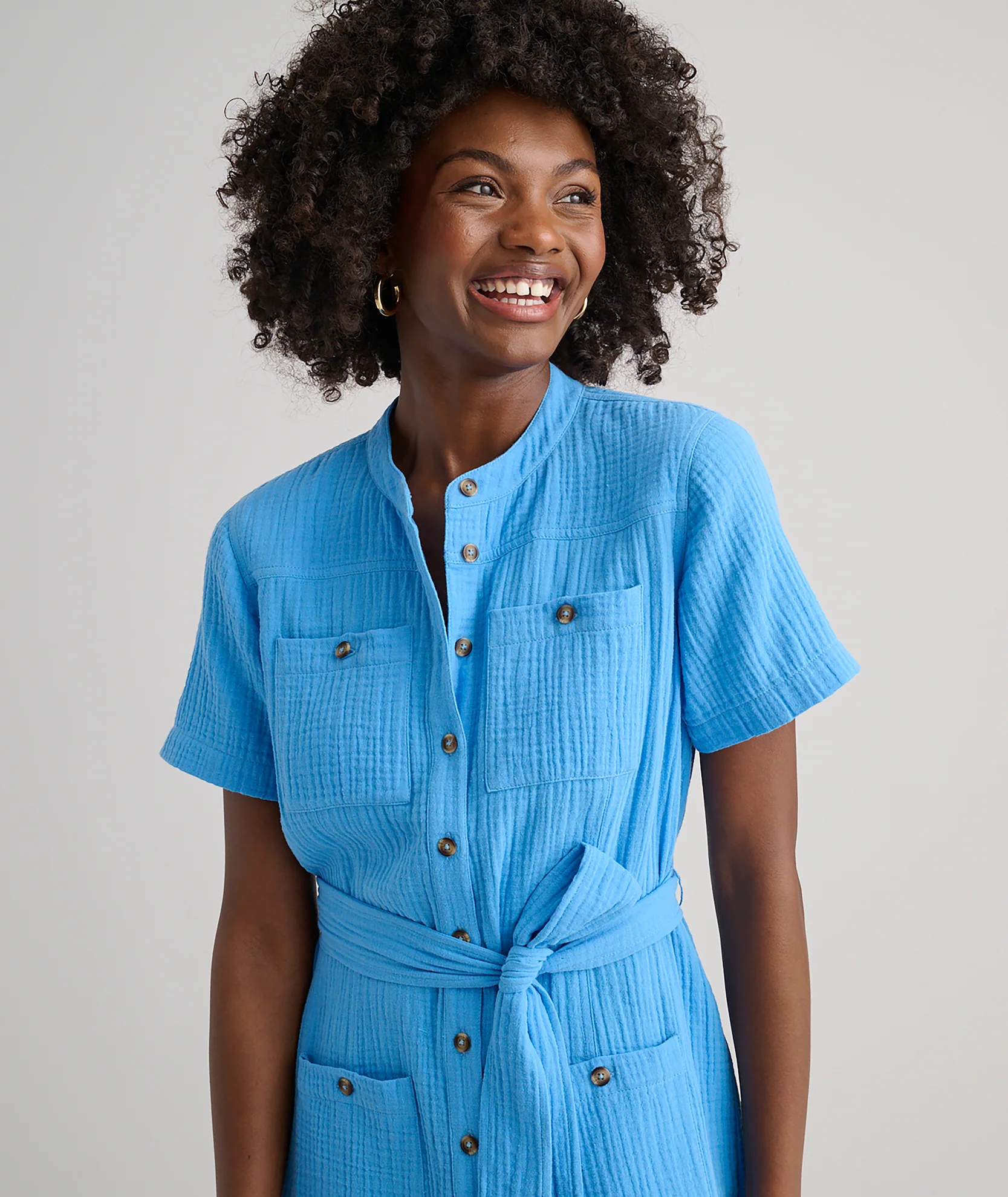 Cotton Gauze Short-Sleeve Avery Dress - Image 6