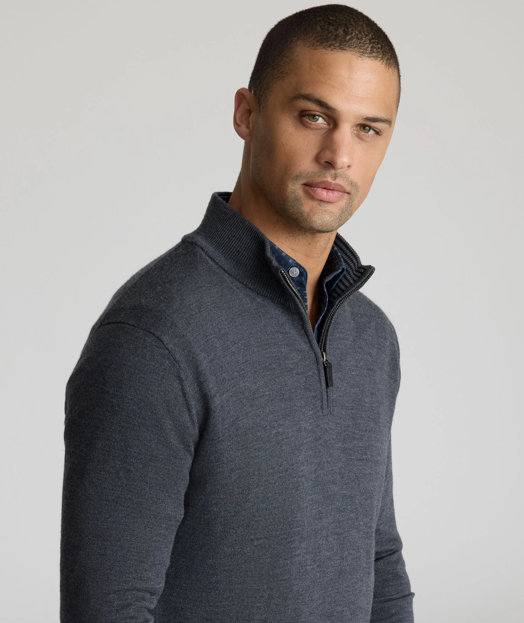 Merino Wool Quarter-Zip Sweater FINAL SALE - Image 2