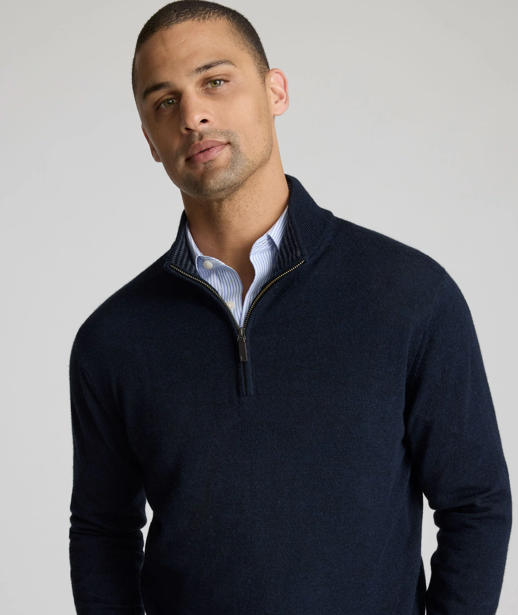 Merino Wool Quarter-Zip Sweater - FINAL SALE - Image 2
