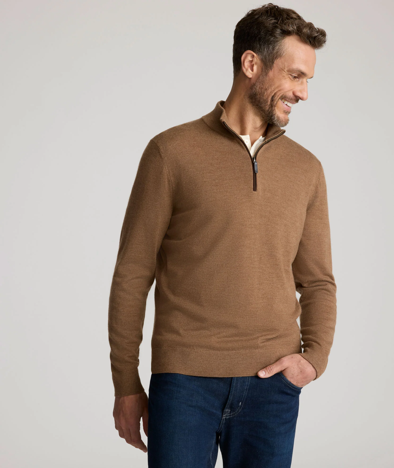 Merino Wool Quarter-Zip Sweater - FINAL SALE