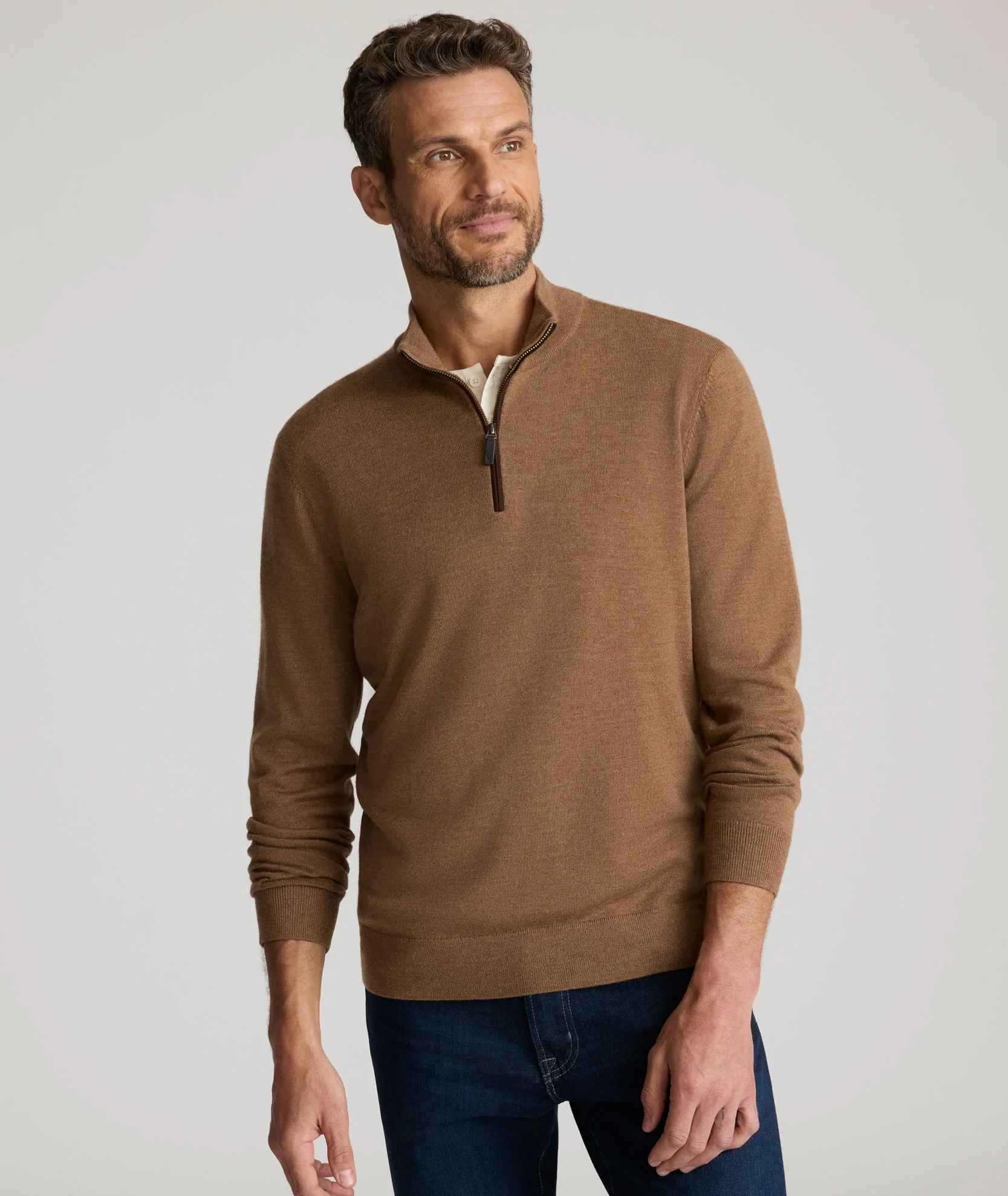 Merino Wool Quarter-Zip Sweater - FINAL SALE - Image 4