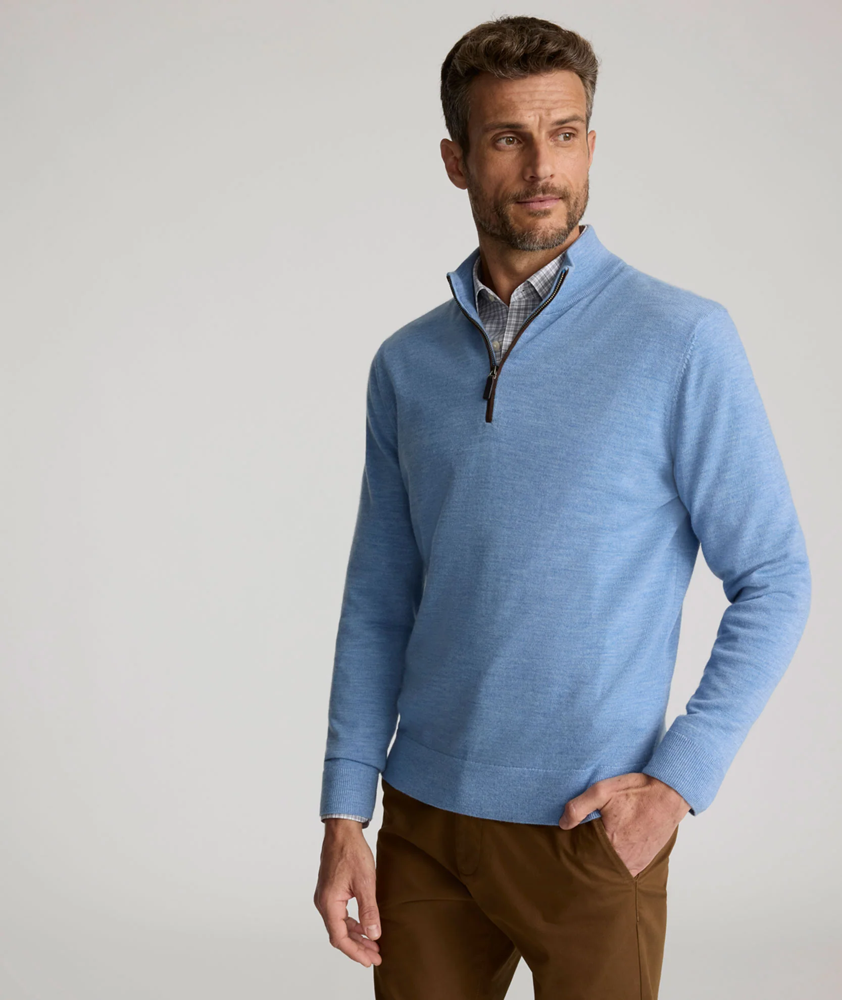 Merino Wool Quarter-Zip Sweater - FINAL SALE - Image 4