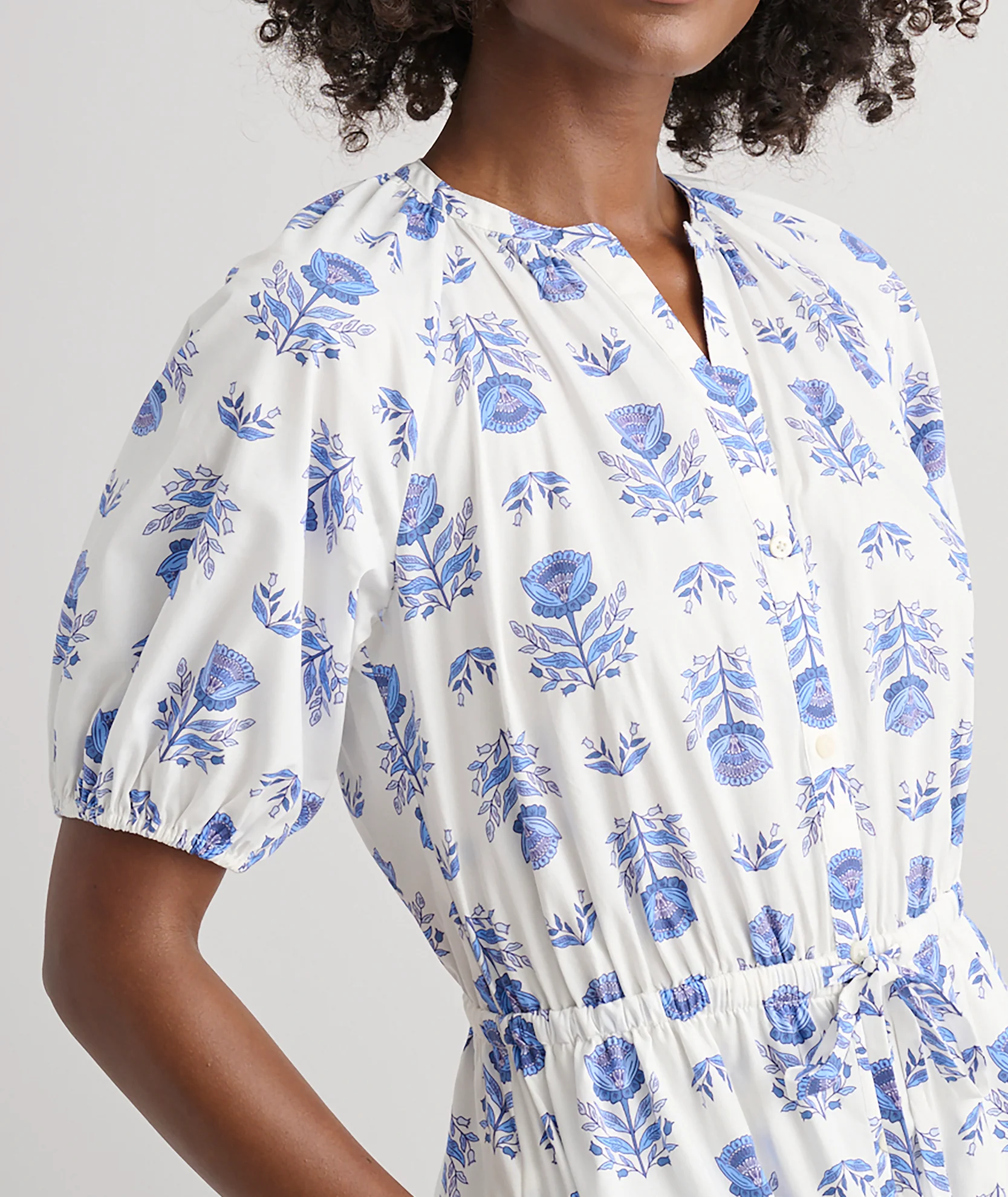Stretch Cotton Printed Brigette Midi Dress - Image 2