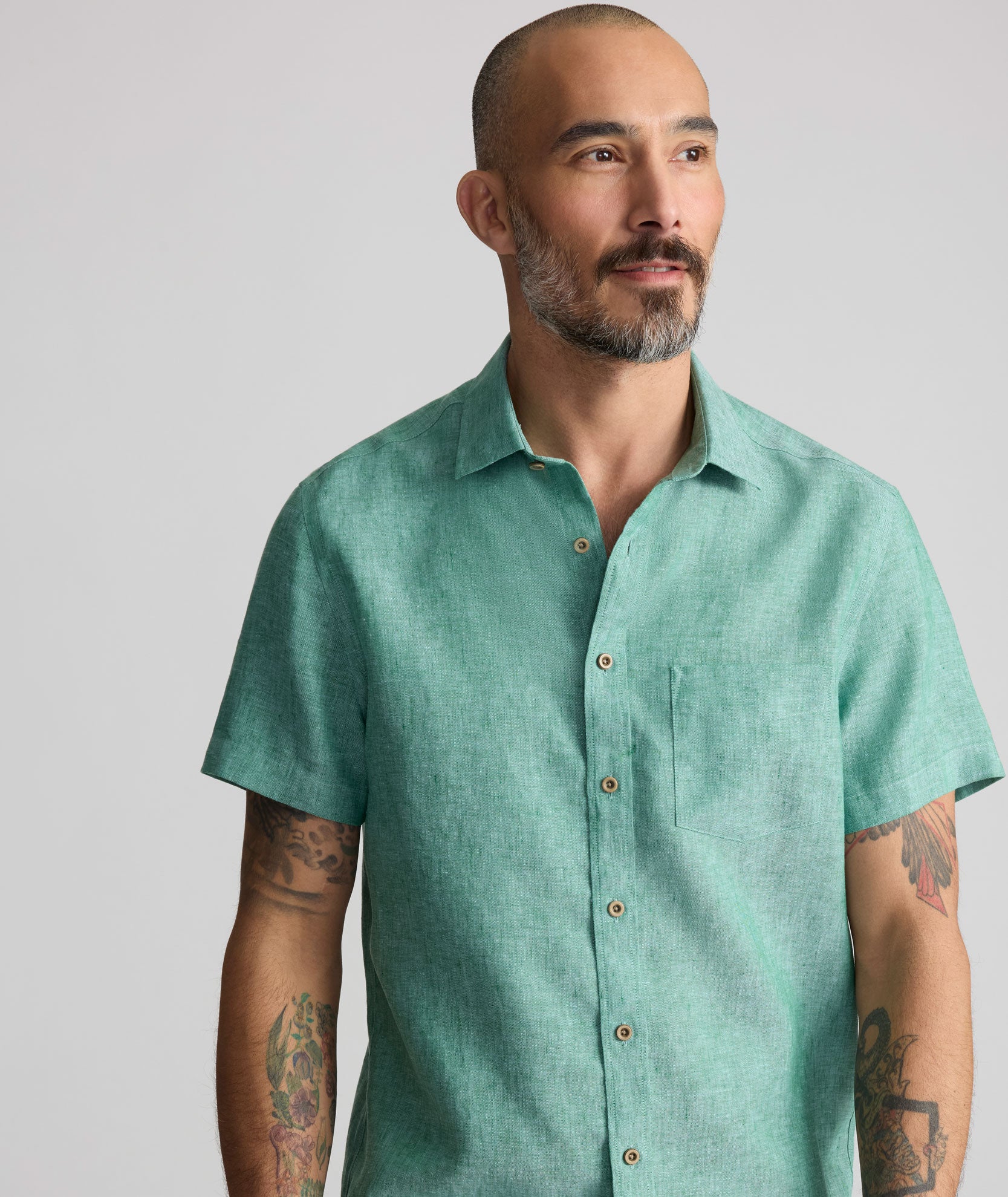 Wrinkle-Resistant Linen Short-Sleeve Cameron Shirt - Image 2