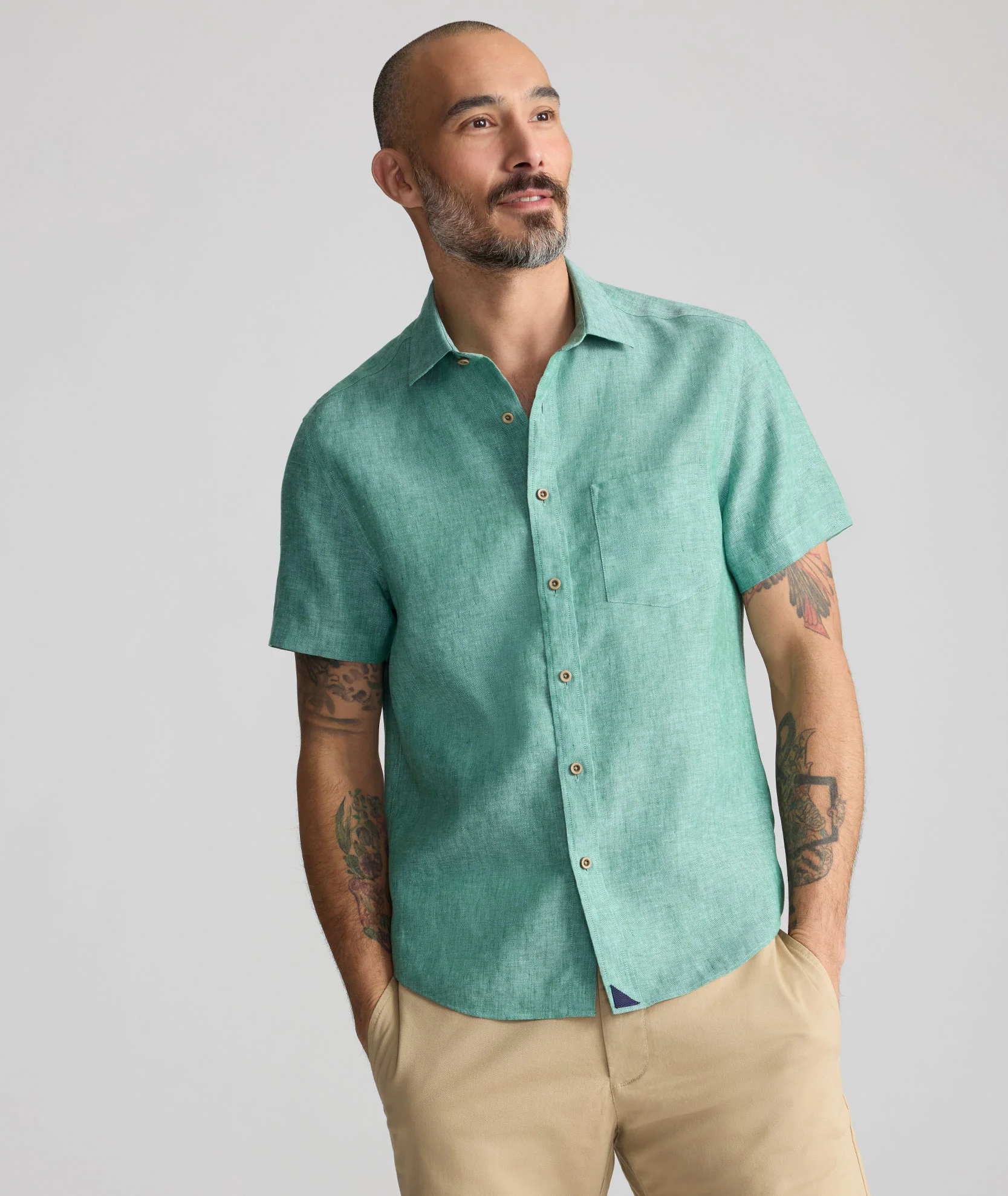 Wrinkle-Resistant Linen Short-Sleeve Cameron Shirt - Image 4