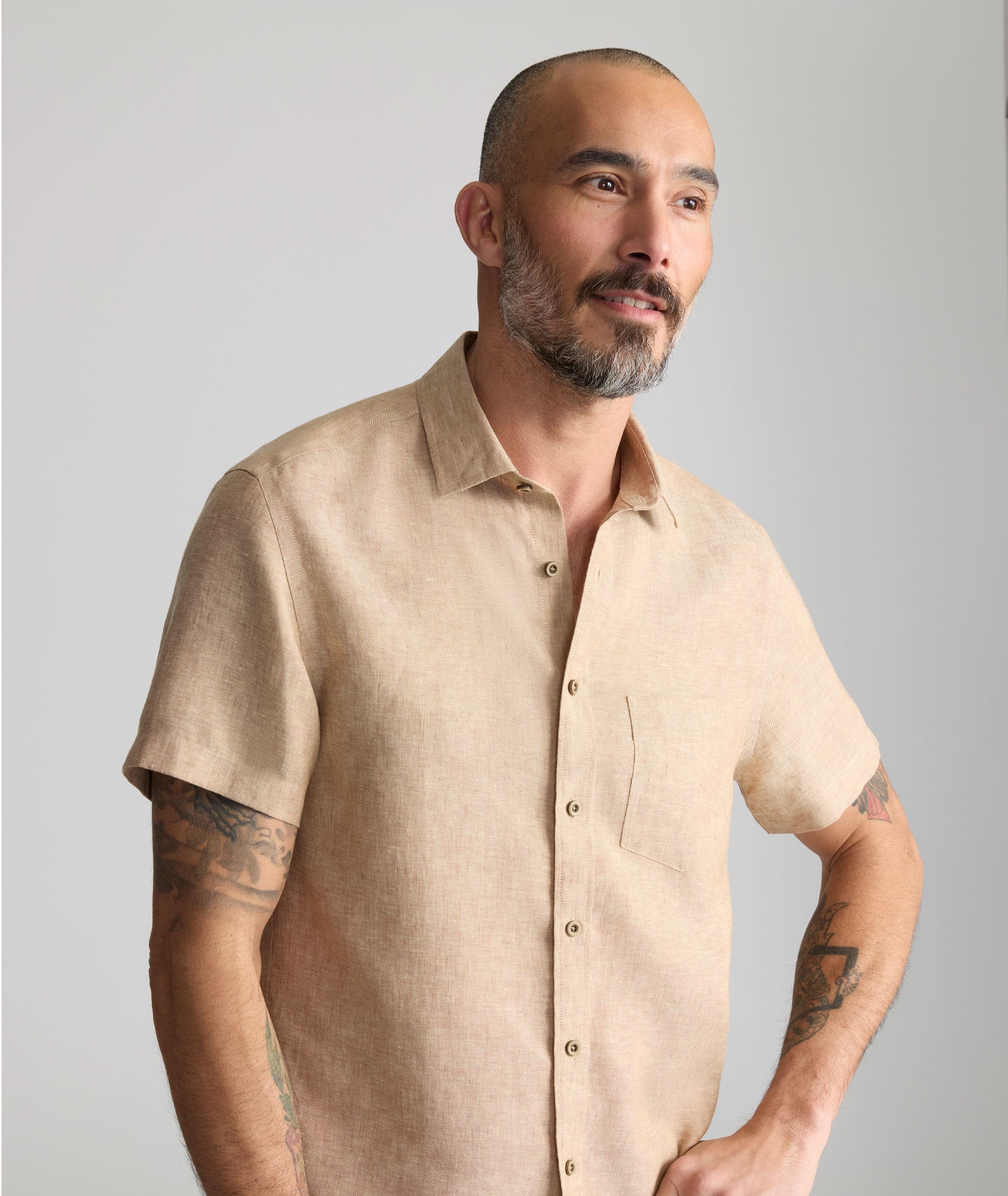 Wrinkle-Resistant Linen Short-Sleeve Cameron Shirt - Image 2