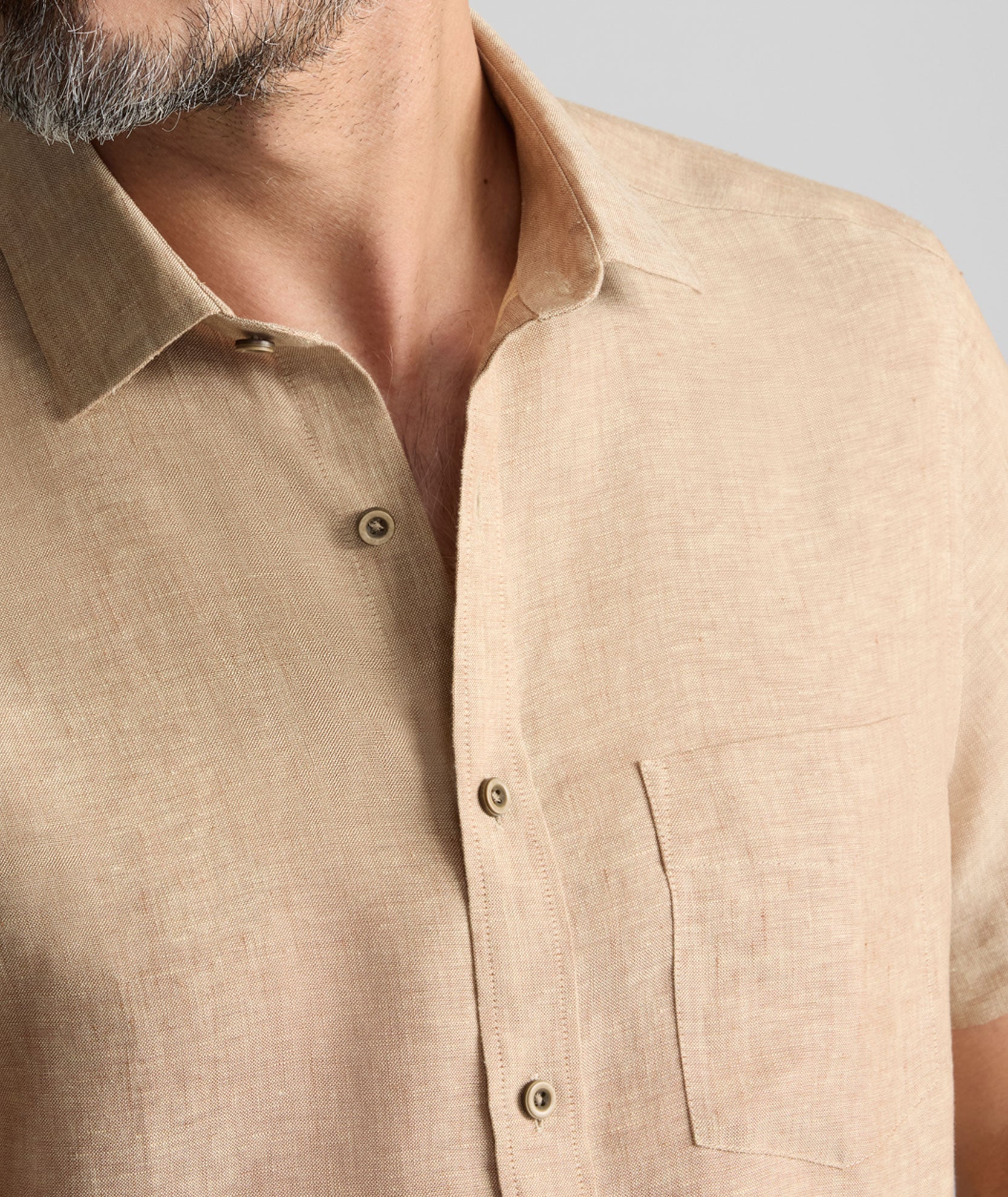 Wrinkle-Resistant Linen Short-Sleeve Cameron Shirt - Image 3