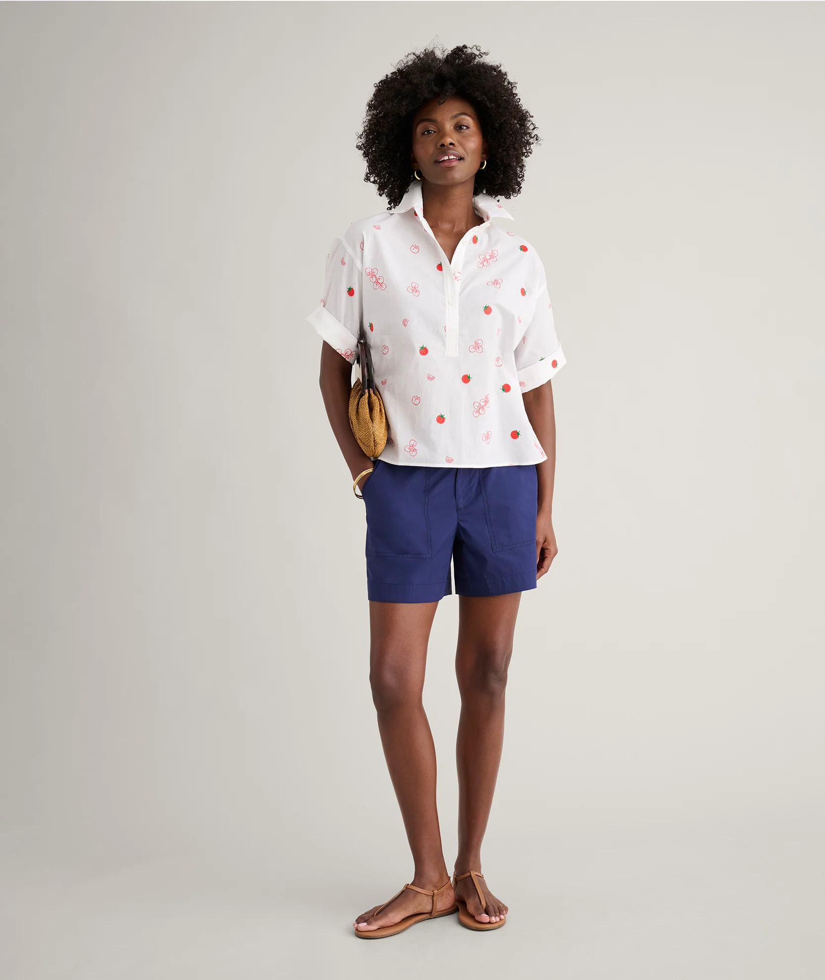 Cotton Tomato Print Chrissy Shirt - Image 4