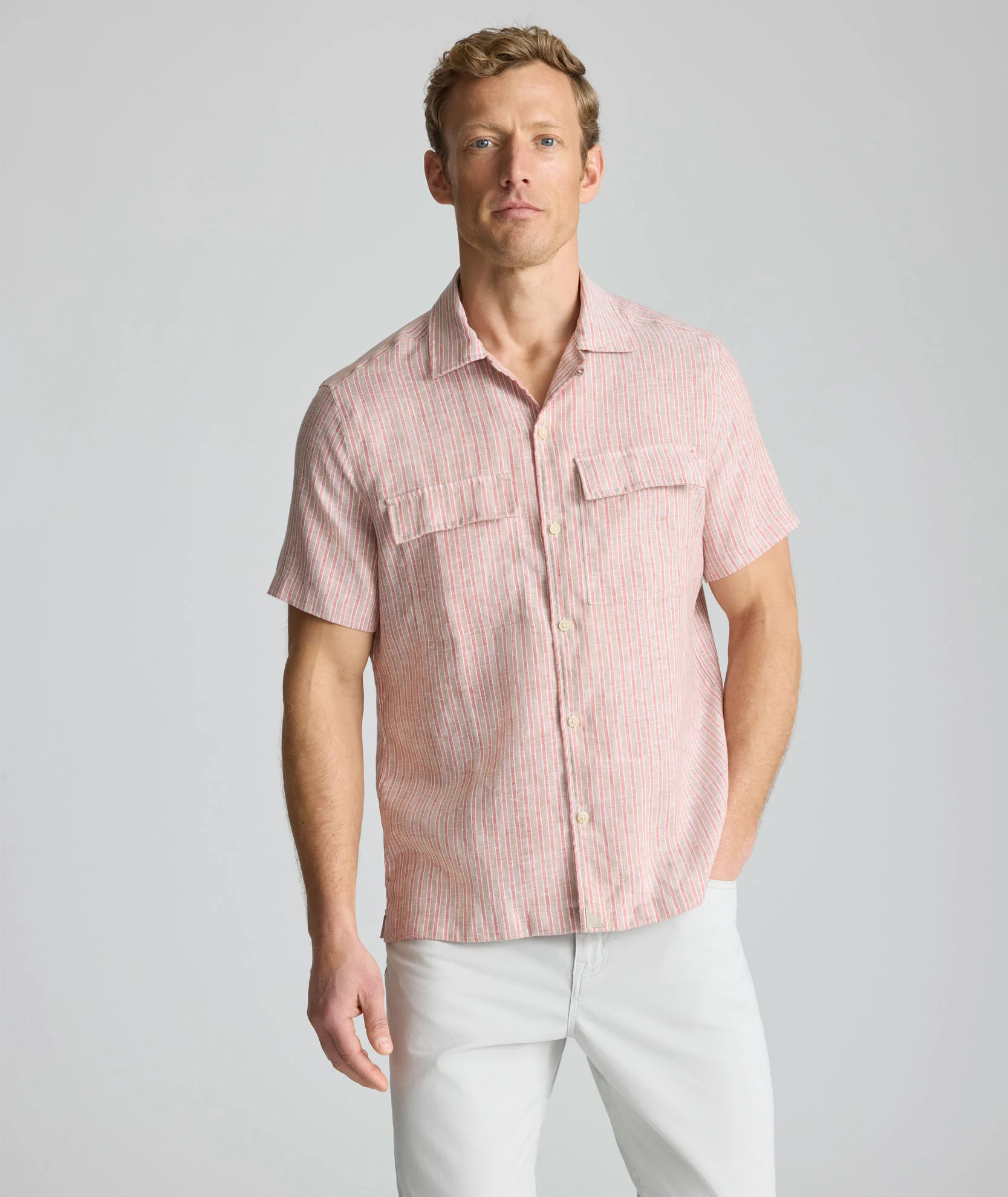 Wrinkle-Resistant Linen Short-Sleeve Finnegan Shirt - Image 4