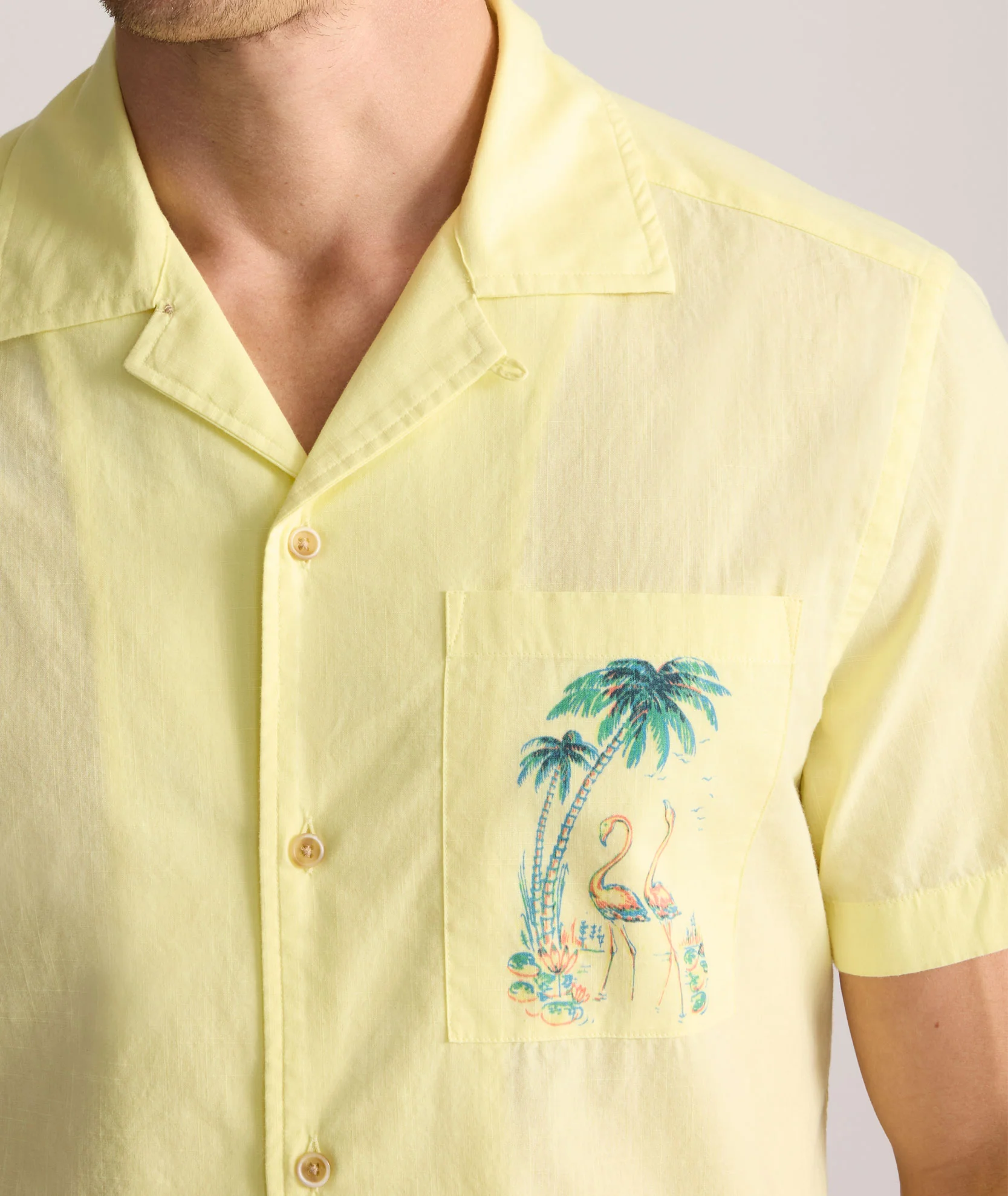 Vintage Wash Short-Sleeve Camp Collar Shirt - Image 3