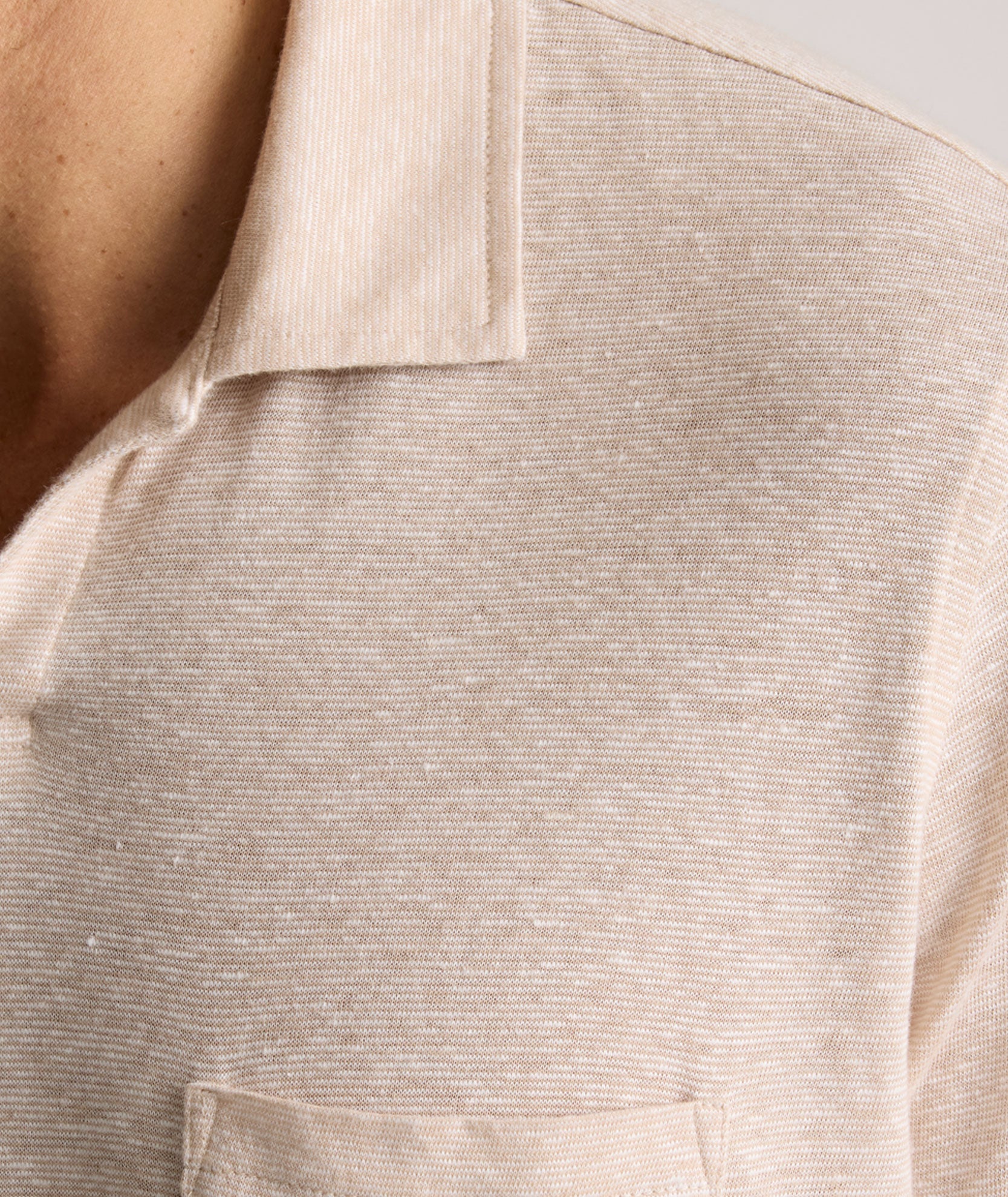 Cotton-Linen Johnny Collar Polo - FINAL SALE - Image 3