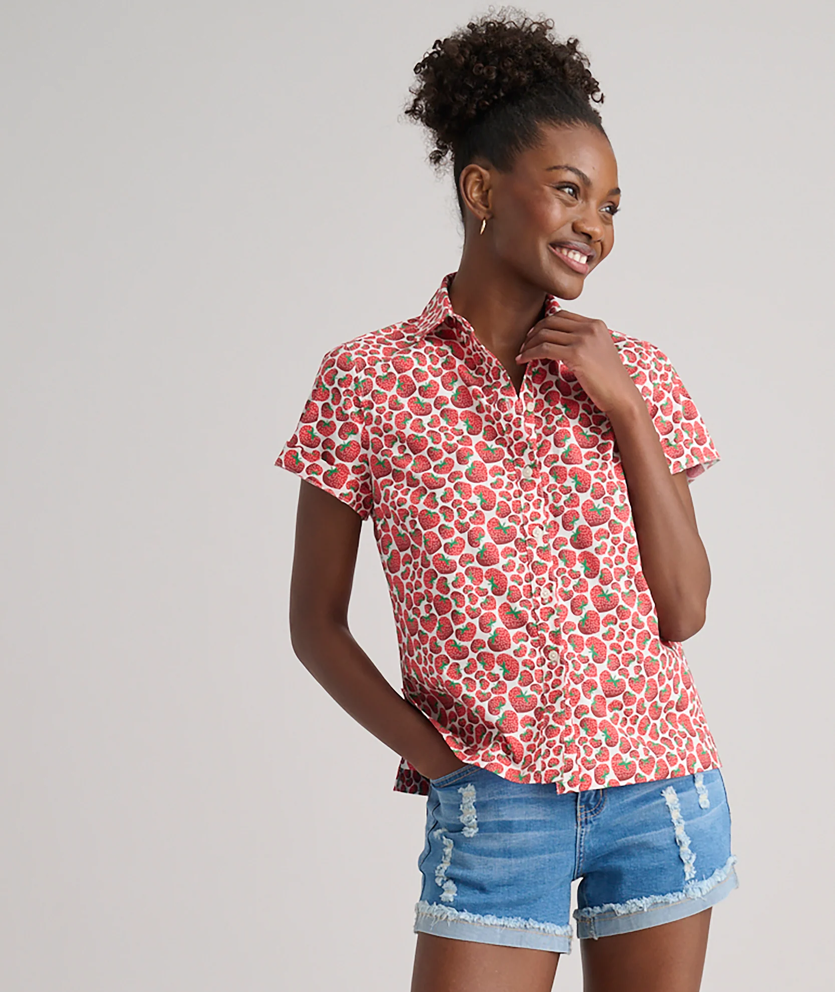 Stretch Cotton Short-Sleeve Jaime Shirt - Image 3