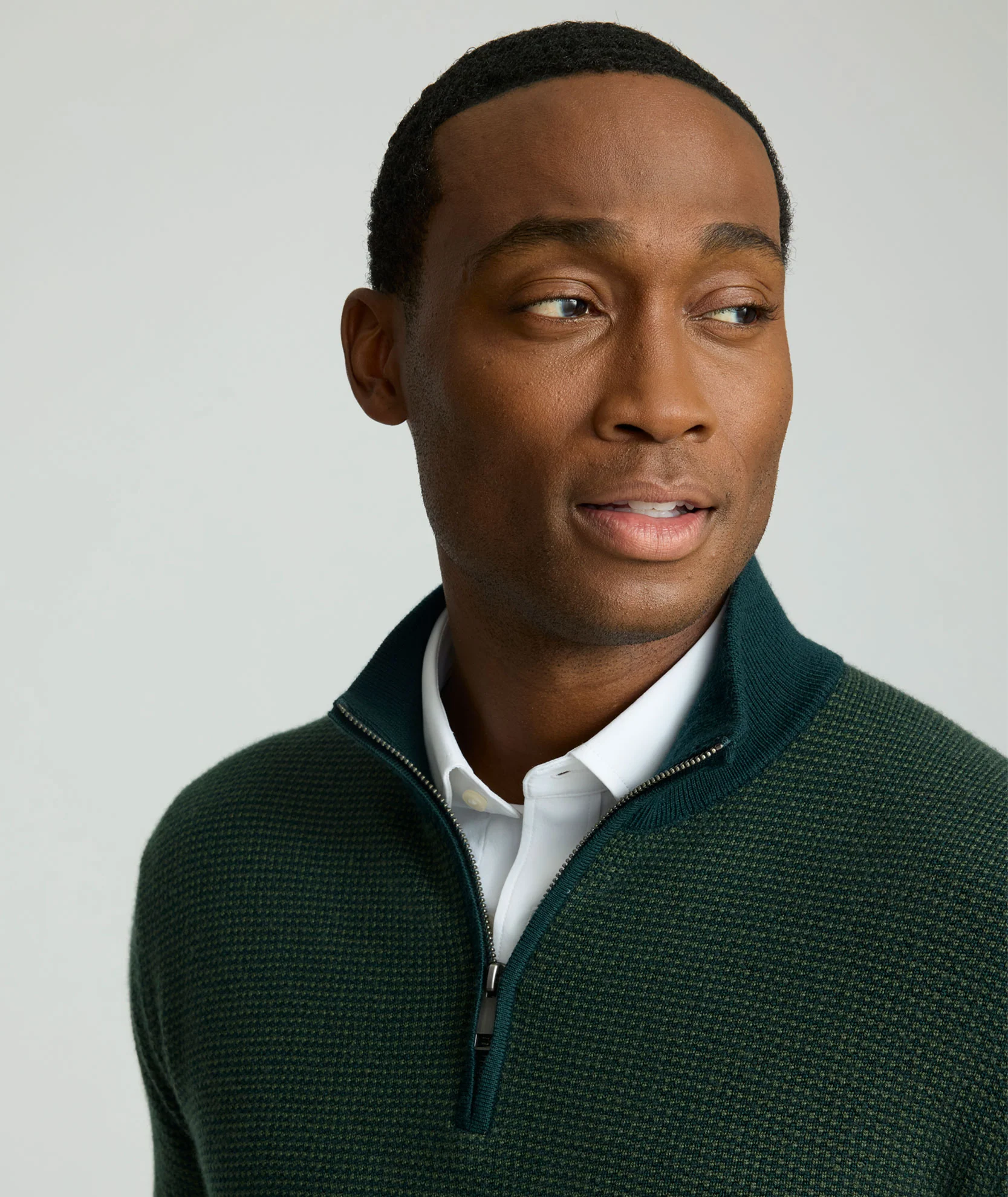 Textured Merino Wool Quarter-Zip Sweater - FINAL SALE - Image 2