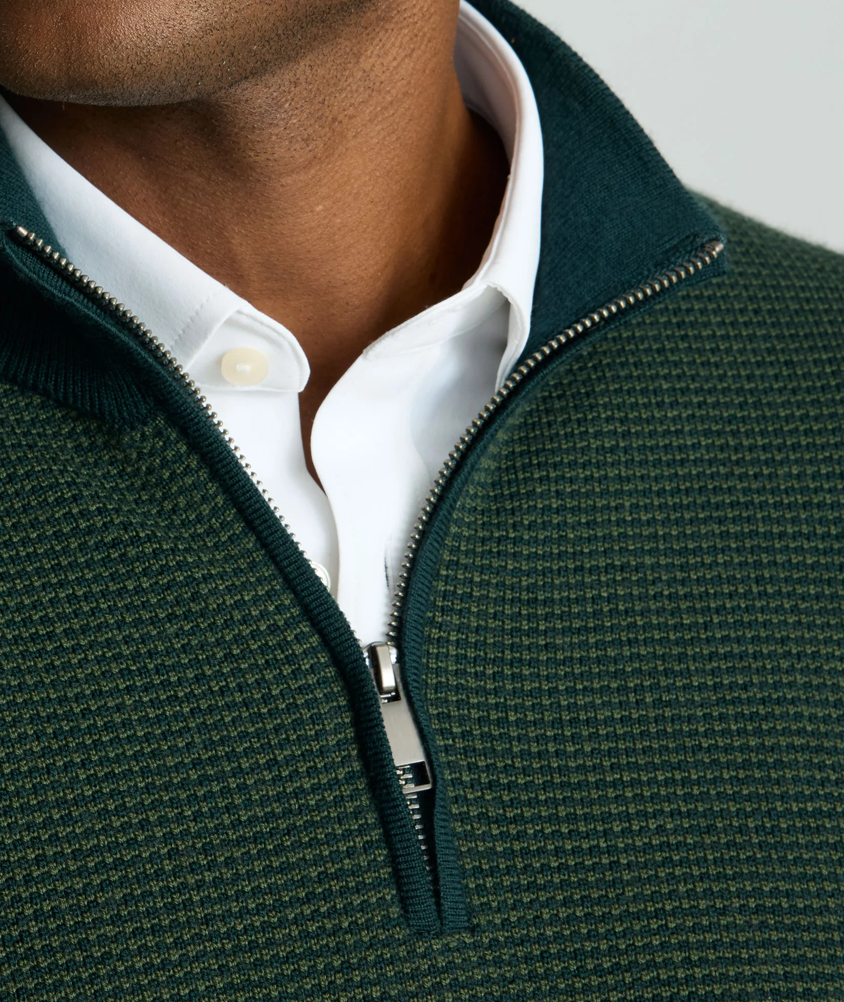 Textured Merino Wool Quarter-Zip Sweater - FINAL SALE - Image 3