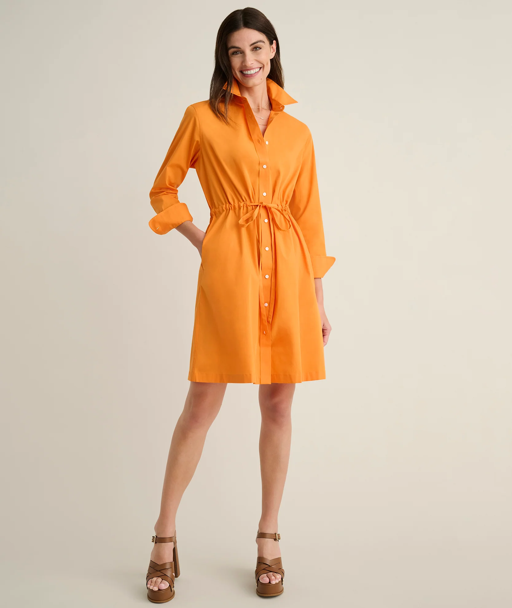 Stretch Cotton Poplin Taylor Shirtdress - Image 3