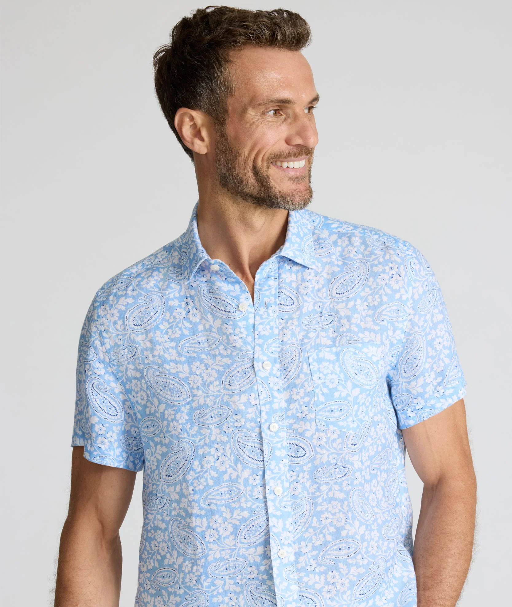 Linen Short-Sleeve Turner Shirt - Image 2