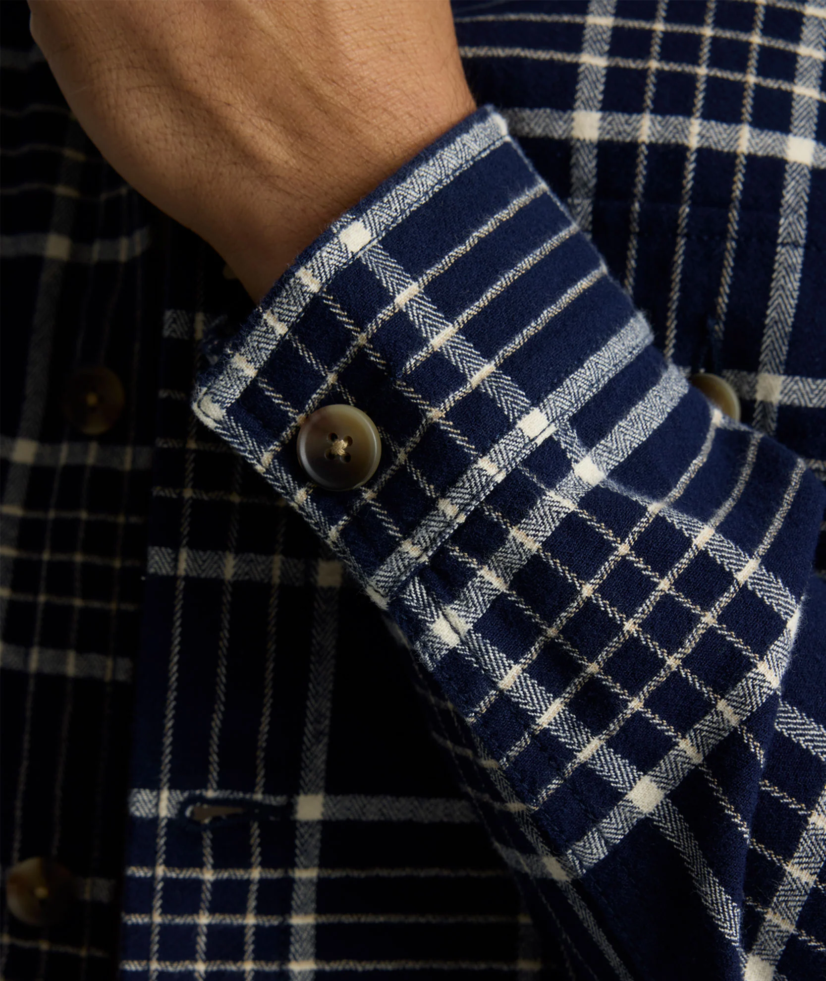 Plaid Herringbone Overshirt - FINAL SALE - Image 4